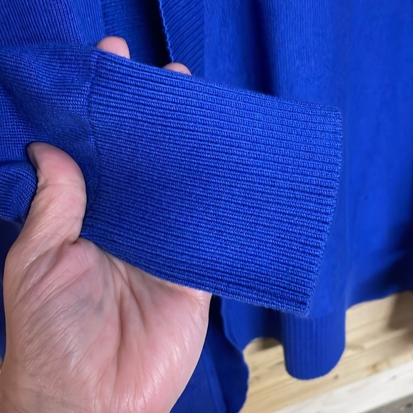 Lands’ End size large cobalt blue open tunic length soft cardigan with pockets - Picture 7 of 8